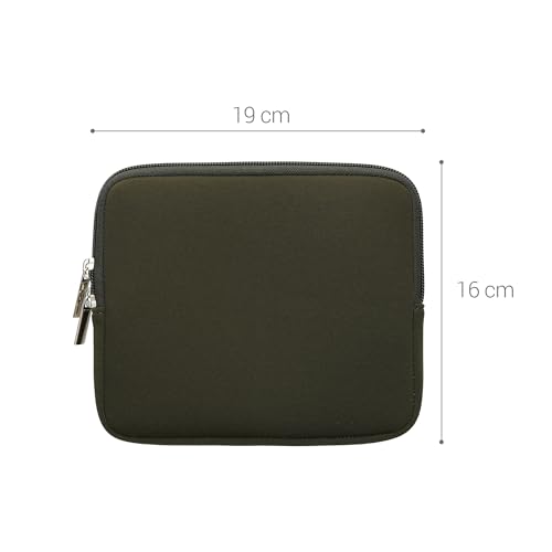 kwmobile Schutztasche für eReader - Neopren Tasche Hülle Cover Case Schutzhülle Dunkelgrün - 17,5 x 14,7 cm Innenmaße