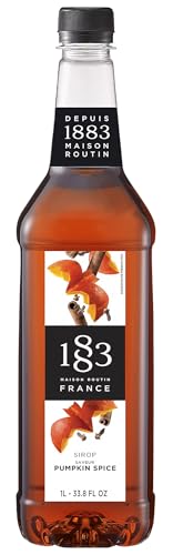 Image of 1883 Pumpkin Spice Syrup for Drinks, Made in France, 1 Liter Plastic Bottle