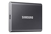 SAMSUNG T7 1TB, Portable SSD, Grey, up to 1050MB/s, USB 3.2 Gen2, Gaming, Students & Professionals, External Solid State Drive (MU-PC1T0T/AM) [Canada Version]