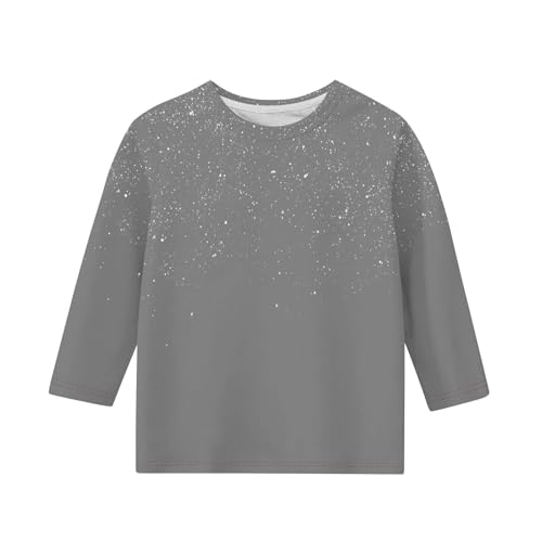 Kids Girls 3/4 Sleeve Shirt Summer Trendy Basic Tunic Tops Loose Crewneck Blouse Tees 2025 Casual Cute Tee Shirts4