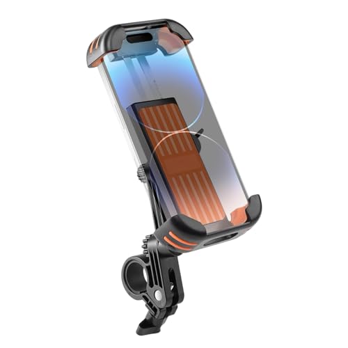 Wisylizv Soportes de teléfono para motocicleta, clip ajustable para teléfono para scooter, soporte giratorio ajustable antideslizante, accesorios de abrazadera a prueba de óxido para manillar
