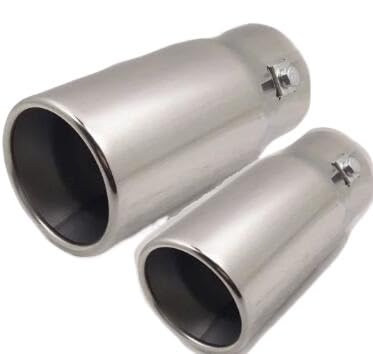 Couverture d'embout d'échappement premium Silver B en acier inoxydable 2PC