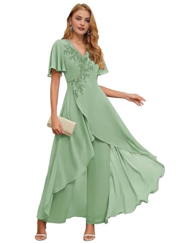 Elegant Dusty Blue Two-Piece Pant Suit for the Mother of the Bride - Image 7