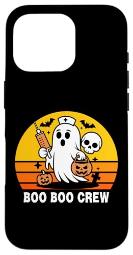 Boo Boo Crew Funny Ghost ハロウィン 看護師 女性用 Tシャツ スマホケース iPhone 16 Pro 用