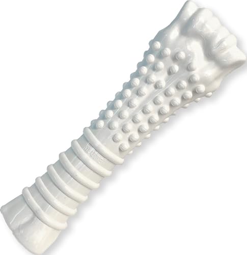 Image of Nylabone Power Chew Textured Knuckle Bone Dog Toy, Chicken Flavor, X-Large | Durable chew toys, long lasting, discourages destructive chewing, teeth-cleaning texture, flavor throughout, for dogs 50+ lbs