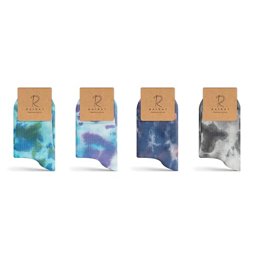 RAFRAY Athletic Ankle Socks Quarter Length, Premium Sports Socks Colored, 4 Pairs, Size 5-9.5
