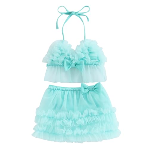Yccutest Newborn Infant Baby Tutu Swimsuit Girl Bathing Suit 2 Piece Bikini Toddler Ruffles Swimsuit Beach Outfits Swimwear