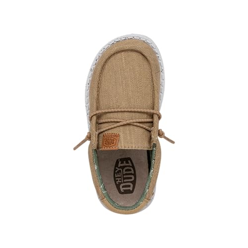 Image of HEYDUDE Wally Toddler Washed Canvas | Boy's Loafers | Boy's Slip On Shoes | Comfortable & Light Weight
