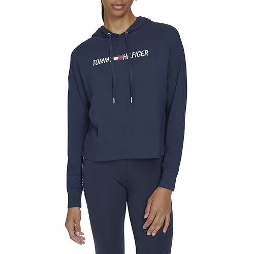 Image of Tommy Hilfiger Women's Lightweight Logo Hoodie Sweatshirt