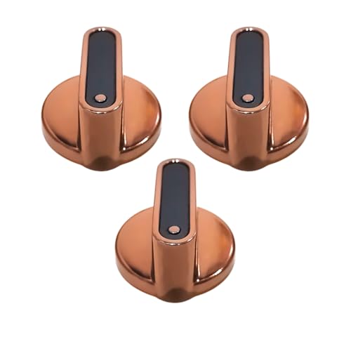 Image of Gas Stove Knobs Set, Manual Ignition Buttons, Compatible with All Gas Chulhas (3, Metal Golden)