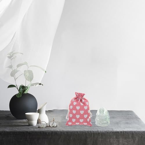 Bolsas de algodón con corazones perfectas como envoltorio de regalos y recuerdos en bodas y fiestas 8