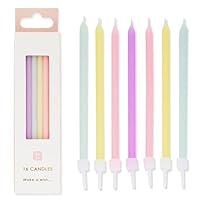 Pastel Birthday Candles with Holders