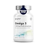 Oméga 3 1000mg Huile de Poissons Sauvages, 400 Gélules Biodisponibles, EPA 180mg DHA 120mg, Haute Concentration Acides Gras, Soutient le Cerveau, Cœur, Tension Artérielle, Sans Additifs