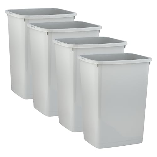 Superio Large Kitchen Trash Can 13 Gallon, 52 Qt Waste Bin for Kitchen, Garage, Indoor and Outdoor Trash Can (4, White Smoke)