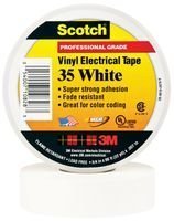 3M 35 WHITE (1/2"X20FT) TAPE, INSULATION, PVC, WHITE, 0.5INX20FT (10 pieces)