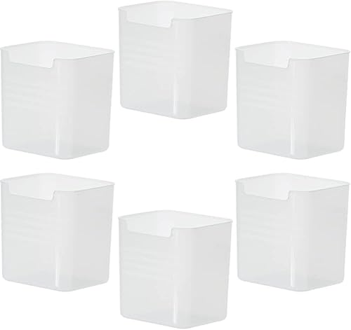 iplusmile Caja de almacenamiento apilable para nevera, 6 unidades, material de grado alimenticio para cocina y despensa, asas laterales