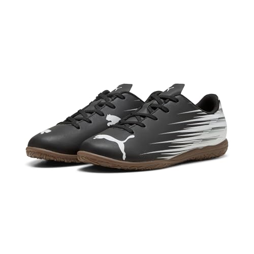 Puma Unisex-Child ATTACANTO Indoor Training Soccer Shoes, Black-White AH25, Big Kid 4 - image 2