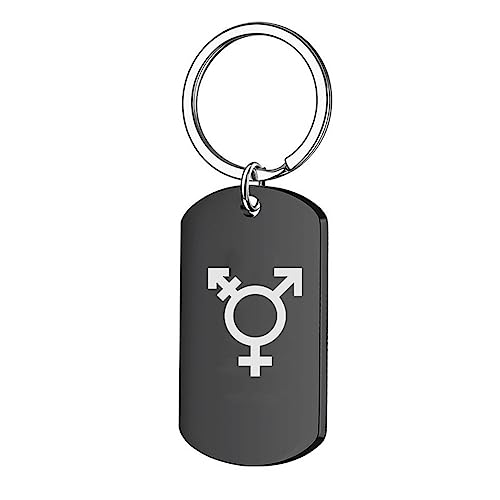 ForeverWill Llavero de orgullo transgénero de acero inoxidable con colgante de símbolo trans LGBT Trans regalo, Standar, Acero inoxidable