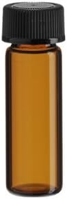 1 Dram AMBER Glass Vial - Screw Cap w/Orifice Reducer - Pack of 144