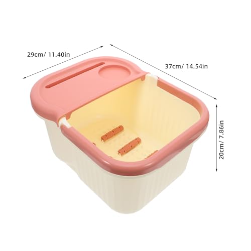 Bassin de pédicure isolant thermique avec couvercle rétractable beige - 2