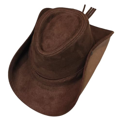 Chapéu Country Rodeio Festa Cowboy Boiadeira Camurça Moda Unissex Marrom