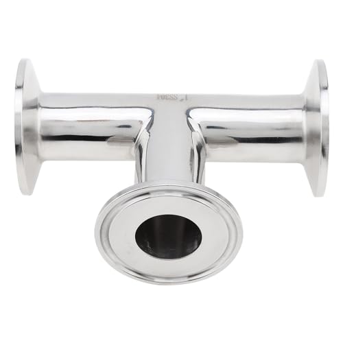 Image of Clamp Tee 3 Way Stainless Steel 304 Sanitary Fitting Fit for 1.5-Inch Tri Clamp, 25mm Pipe OD T-shaped Fittings