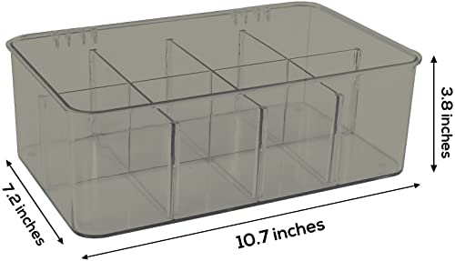 Utopia Home - Tea Bag Organizer - Stackable Tea Bag Storage Box With Clear Top Lid - Tea Bag Holder For Counter Tops, Kitchen Cabinets, Pantry, Sweeteners (Grey)(Pack Of 3) #TOP1