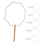 Sewroro 6stücke Fächer-Reifen Aus Eisen Blütenblatt Und Runde Form DIY-Werkzeug Zur Fächerherstellung Unfertiges Handfächer-Material Orientalischer Handfächer-Rahmen Handfächer-Reifen Für