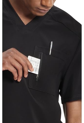 Image of Cherokee Infinity Mens Scrubs Top V-Neck Modern Fit 2 Pocket 360 Stretch