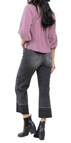 Judy Blue Charcoal Grey High Waist Wide Release Hem Crop Wide4