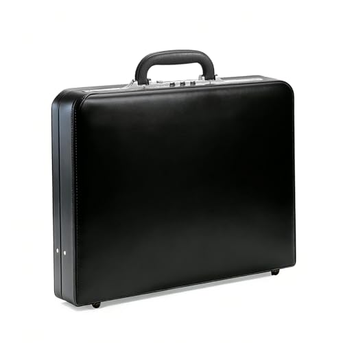 BAGAKE Briefcases For Men - Anti-Theft Longwave Lock16 Inch Laptop Compartment Waterproof Faux Leather Brief Cases with Multi File Organizer Office&Travel Gift For Man (Black)