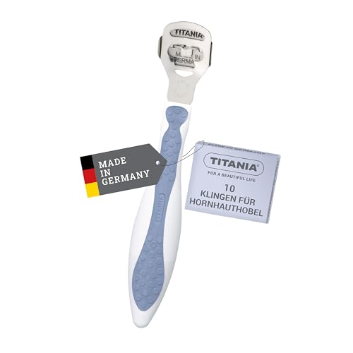 TITANIA® Râpe pieds pédicure professionnelle avec 10 lames • Rape pour les pieds en acier inoxydable • Coupe callosités & corne • Soin pieds anti...
