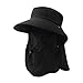 FytStycale Outdoor Sun Hat for Men Women with Face Covering for Backpacking Vacation Hiking, Black