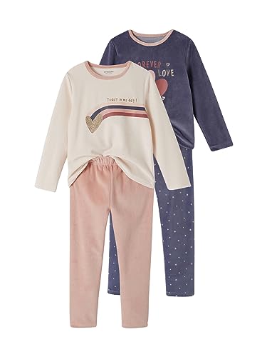 VERTBAUDET - VERTBAUDETLot de 2 Pyjamas Fille Velours Forever lovevieux rose14A