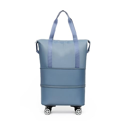Carry on Bag with Wheels, Foldie Travel Bag Expandable, Weekender Bags for Women, Garment Bags for Travel, Duffel Bag for Workout, Business & Overnight Trips(Blue)