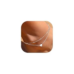 ChicSilver Sterling Silver Anklets for Women 925 Ankle Bracelets for Women Layered Heart Anklet With Beaded Anklets for Women