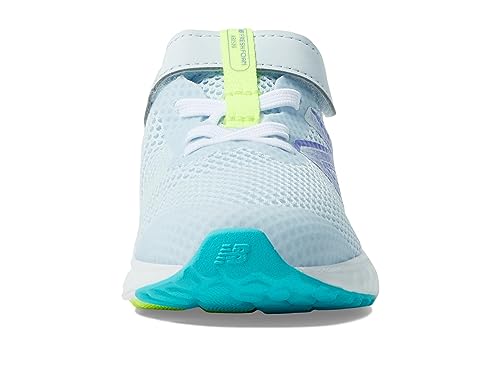 New Balance Tênis de corrida unissex infantil Fresh Foam Arishi V4 com gancho e laço, Azul gelo/índi