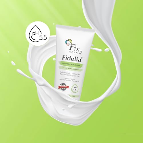 Image of Fixderma Fidelia Nourishing Body Lotion | Moisturizer for face & Body | Body lotion for Women & Men | Body Lotion for Sensitive & Very dry skin with Rice Brain Oil & Aloe vera - 100Ml