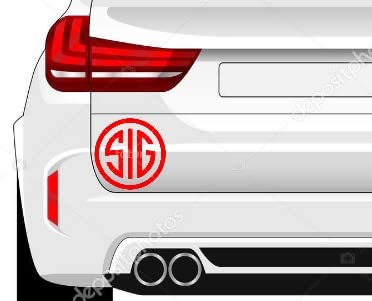 Image of SIG Decal - (4 X 4 RED) - Vinyl Car Bumper Sticker, Gun, Truck, Window, Motorcycle, Helmet, Bumper, Laptop