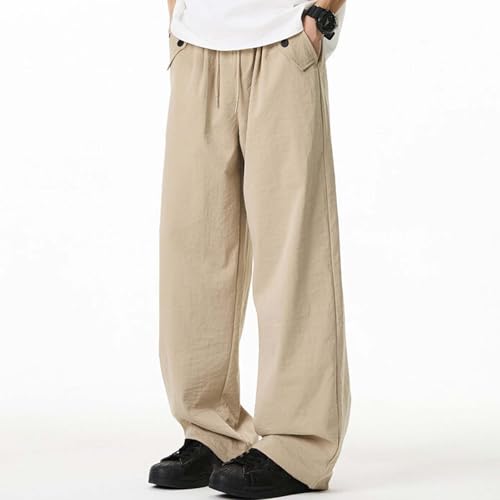 Men's Casual Slim Fit Stretch Pants Comfortable Summer Trousers with Button Closure and Pockets for Daily Pants3
