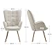 MEUBLE COSY Sessel Relaxsessel Lehnstühle Polstersessel Einzelsofa mit Holzbein Ohrensessel für Wohnzimmer Schlafzimmer Büro Vanity, Stoff, Beige