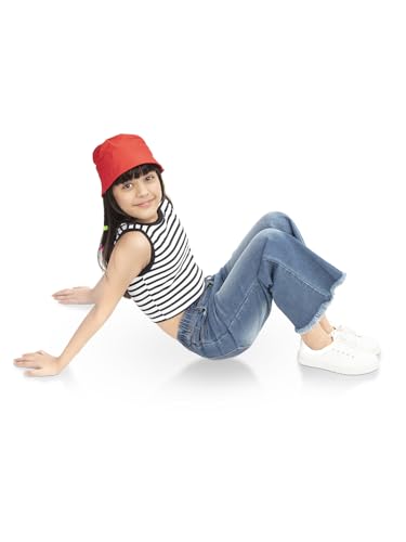 Image of olele Girls Super Jeans Collection for 4-14 Yrs | Stretchable Cotton Denim Trousers | Blue Jeans for Kids | Baggy Denim Pants | Cargo Pants for Girls