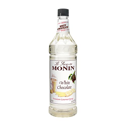 Monin - White Chocolate Syrup | Premium Syrup for Lattes, Mochas & More | Clean Label with No Artificial Flavors, No Artificial Preservatives (BPA-Free Plastic Bottle, 1 Liter)