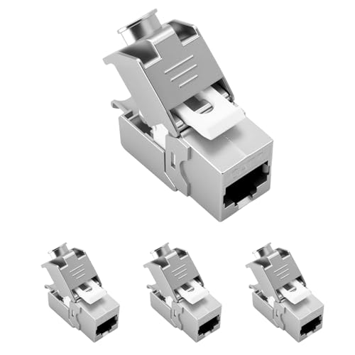 Ya en mundofriki.es: ZHITING 4 unidades CAT 7 Keystone Jack Módulo Óptimo 1000 MHz 10 Gbps para CAT7 CAT6 CAT6a Cable de instalación Conector Cable de red STP Blindaje RJ45 hembra