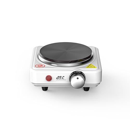 SIC Cocina eléctrica portátil de una placa, estufa portátil, de hierro fundido, temperatura ajustable. Para camping, viajes, cocina al aire libre (500W) - imagen 7