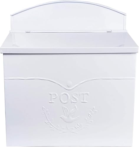 NACH Mailboxes for Outside Wall Mount, 11.5 x 5 x 13 inches, White Mailbox for Door, Waterproof Mailbox for Outside - The Chelsea Mailbox