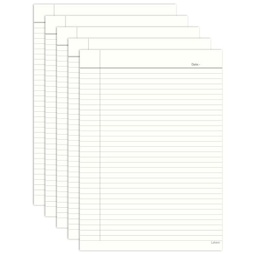 Image of Lakeer A4 Single Side Ruled Paper - 100 GSM Thick Paper, Pack of 100 Sheets | Ideal for Projects, Assignments, Practicals, and Homework (Ivory)