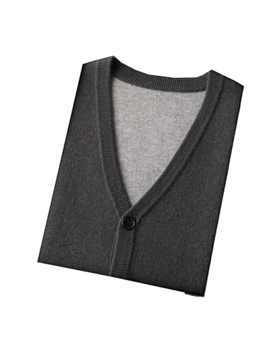 Dcvmvmn Men's Sleeveless Cardigan Men Cashmere V-Neck Sweater Vest Winter Basic Casual Knitted Waistcoat