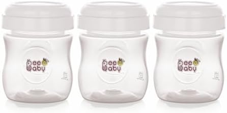 BeeBaby Pump N Protect Wide Neck Breast Milk Storage Bottles | Pump & Store Milk Collection Bottles for Breastfeeding Moms | Compatible with Most Wide Neck Manual & Electric Breast Pumps | BPA Free.