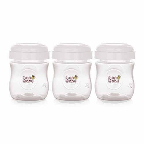 Image of BeeBaby Pump N Protect Wide Neck Breast Milk Storage Bottles | Pump & Store Milk Collection Bottles for Breastfeeding Moms | Compatible with Most Wide Neck Manual & Electric Breast Pumps | BPA Free.